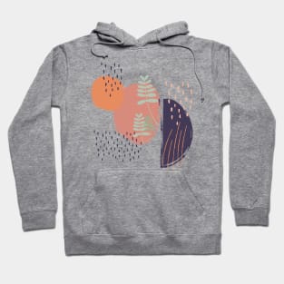 Abstract shapes dots and leaves digital design Hoodie